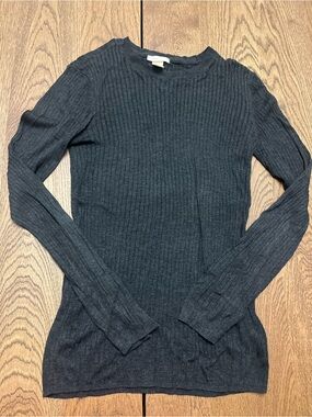 Ribbed H&M Basic Crewneck Lightweight Shirt